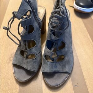 Stylish Gray Women's Lace-Up Heels